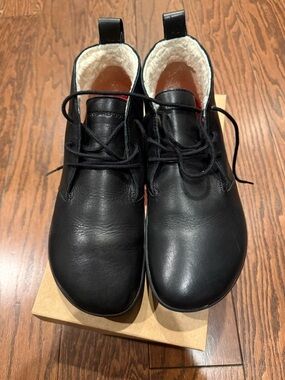 Vivo Barefoot Men's Black Leather Gobi III Boots with Sherpa Lining (Sz 10/EU43)